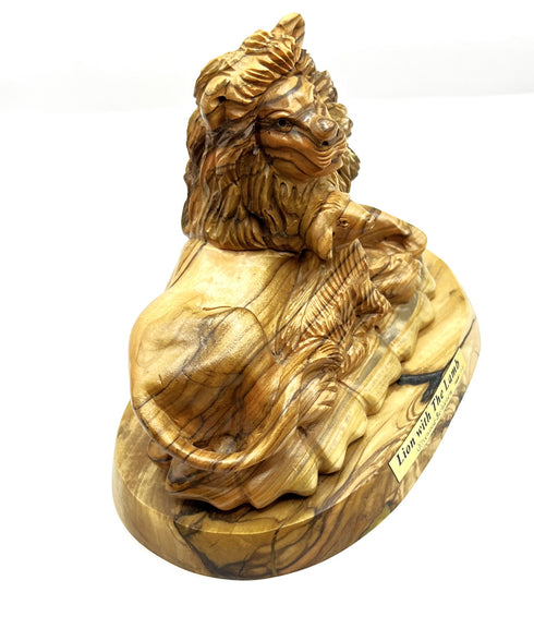 The Lion & The Lamp Olive Wood Statue (Small)